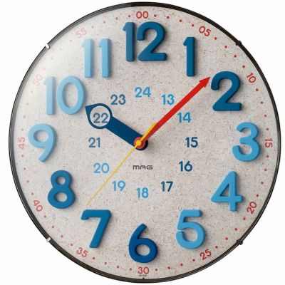 知育時計にも！コルクをモチーフにしたおしゃれな異素材MIX風掛時計 MAG(マグ) 電波壁掛け時計 W-750 N