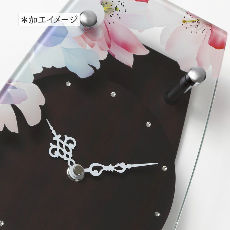 MAG(マグ) 名入れ壁掛け時計「フラワー」 W-783-CO BR-Z_101　花　結婚　結婚記念日　お祝い　プレゼント　ママ　親　嫁　恋人　家族　