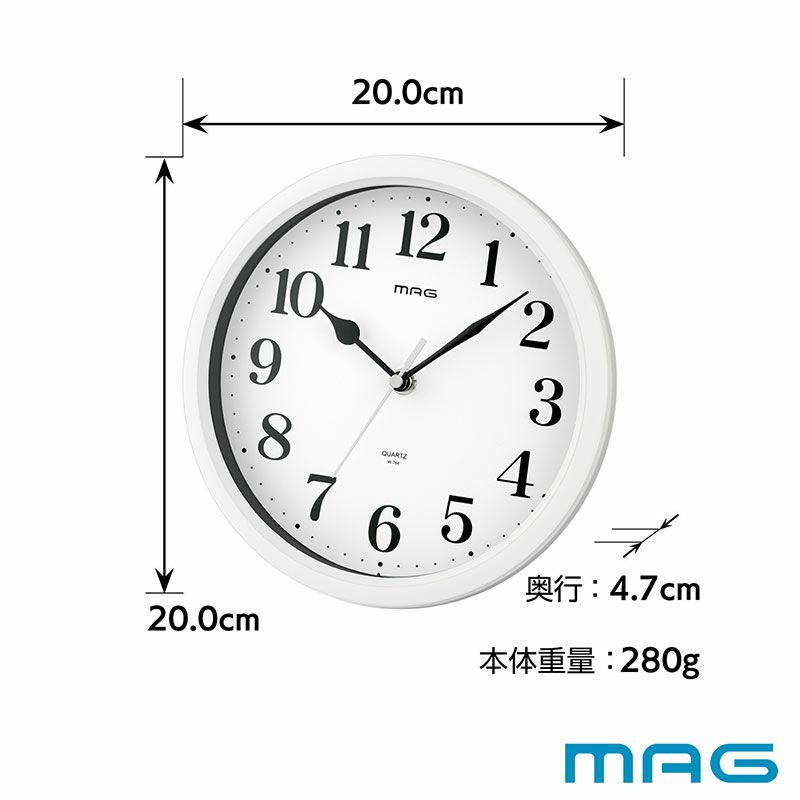 新品 電波式時計 置掛両用 ノア MAG マグ W-731 ブラウン 連続秒針 木調インテリア 夜間静音 ccps.sn