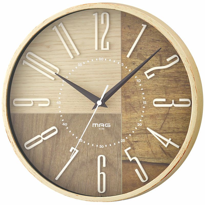 MAG(マグ) 電波壁掛け時計 ココア W-769