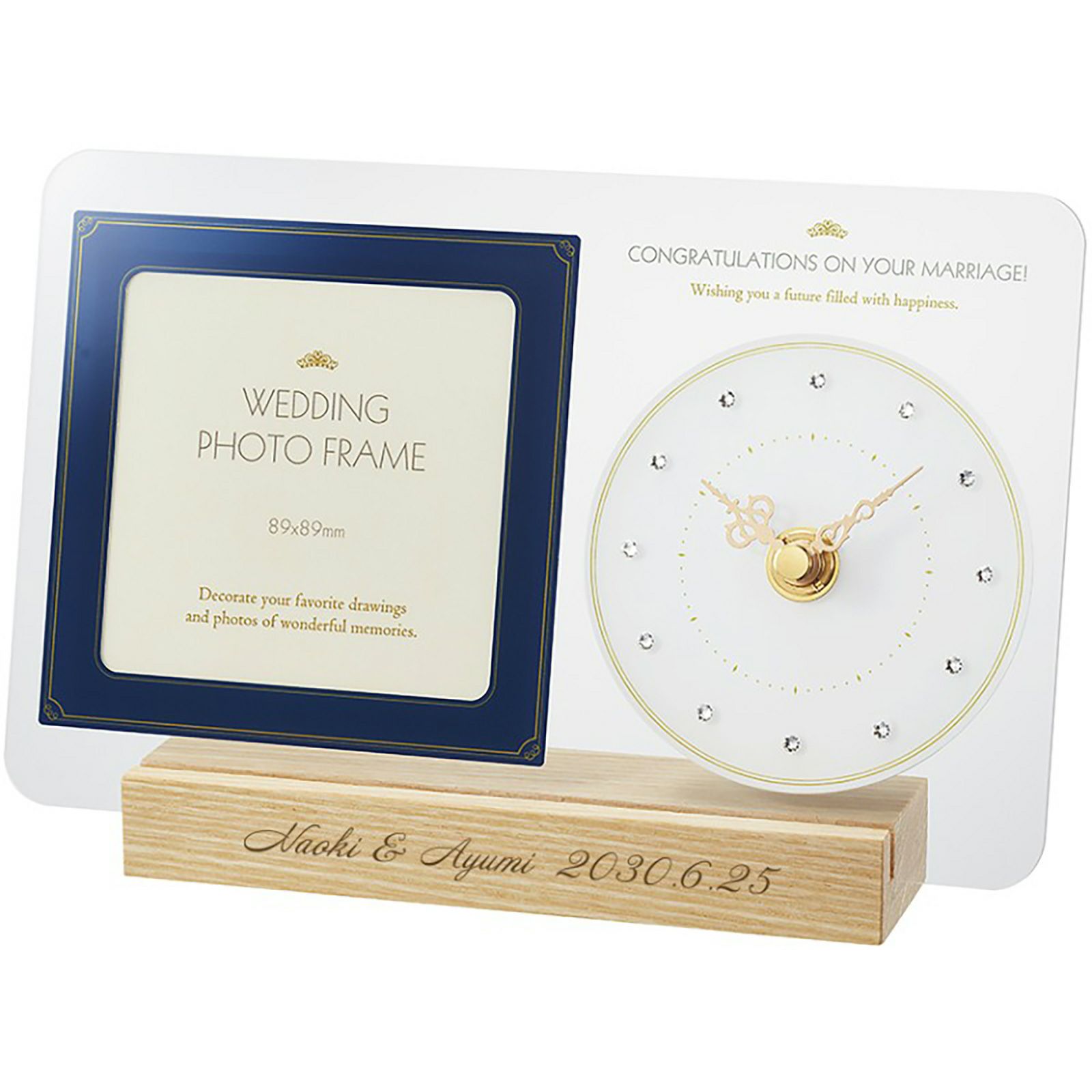 MAG(マグ) フォトフレーム名入れ時計 ネイビー T-770