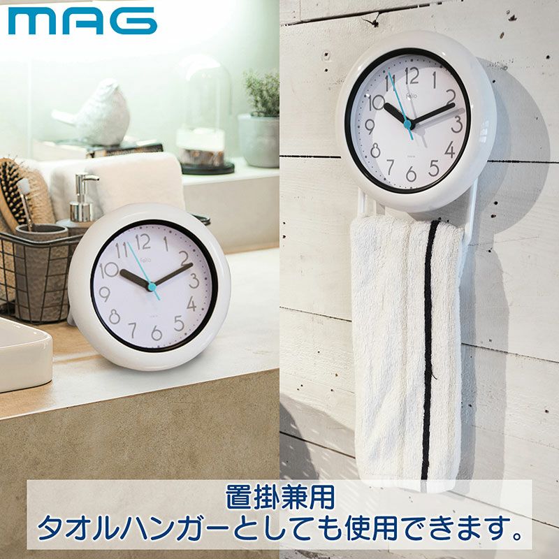 MAG(マグ) 生活防水置掛時計 バブルコート ﾎﾜｲﾄ FEW130