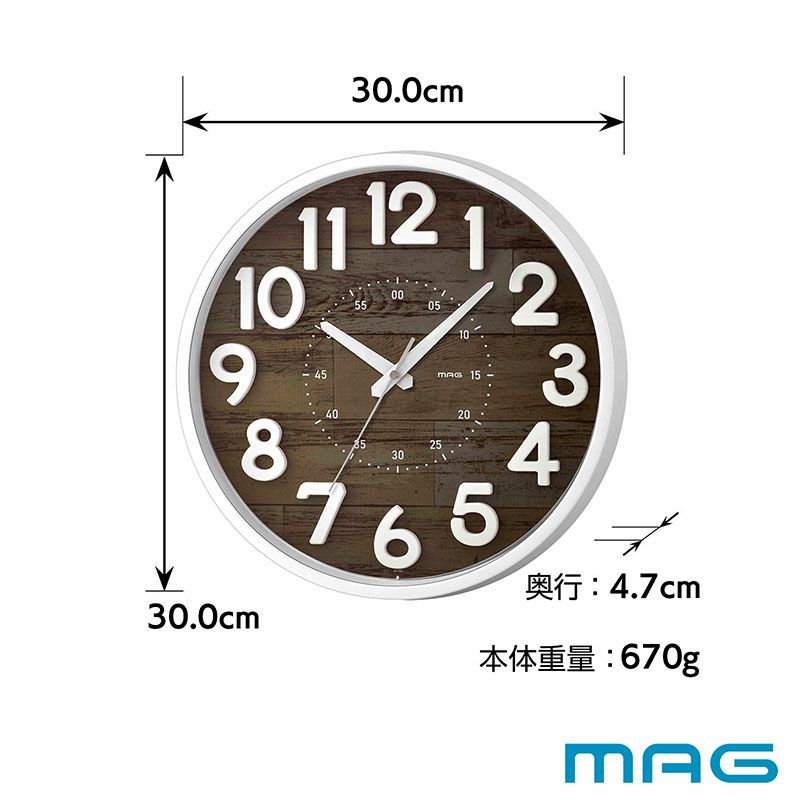 MAG(マグ) 壁掛け時計 クレープ