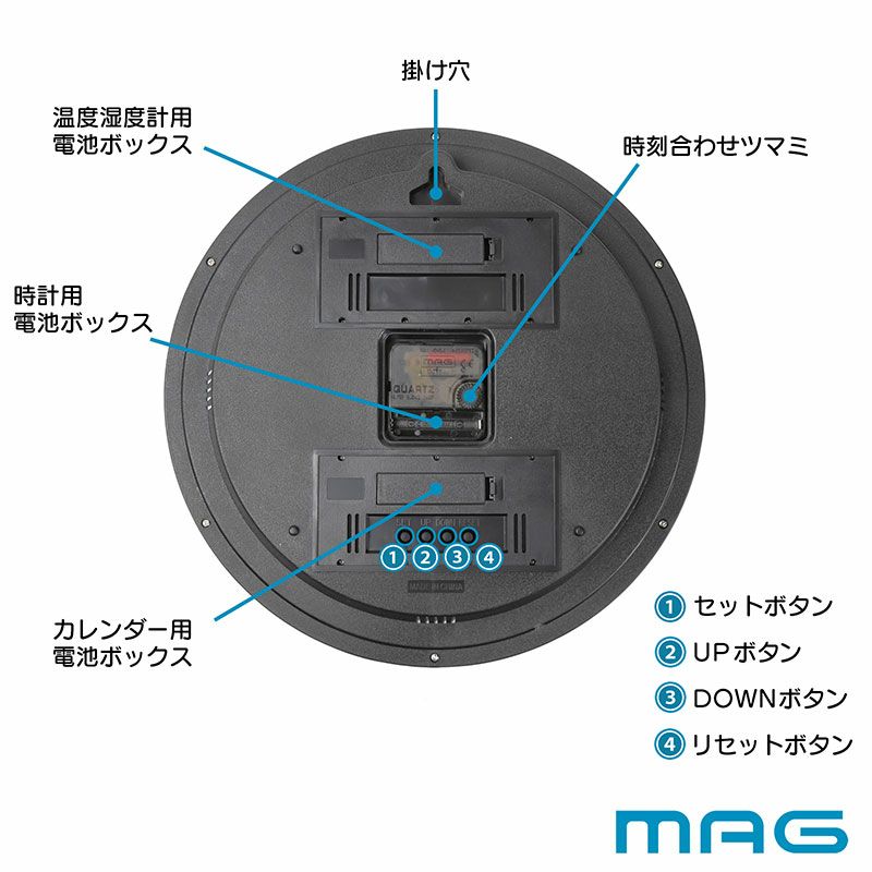 MAG(マグ) 壁掛け時計 ダブルポスト W-766