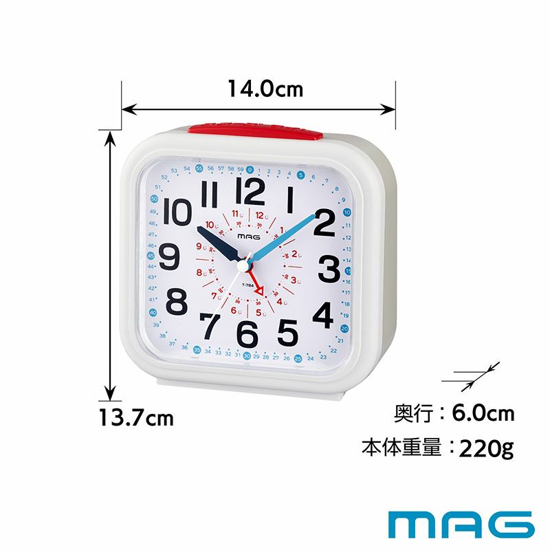 AG(マグ) 知育目覚まし時計 おきてよ～める T-784 WH-Z