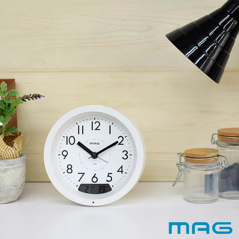 MAG自動点灯デジアナ目覚まし時計 レイ T-786 WH-Z