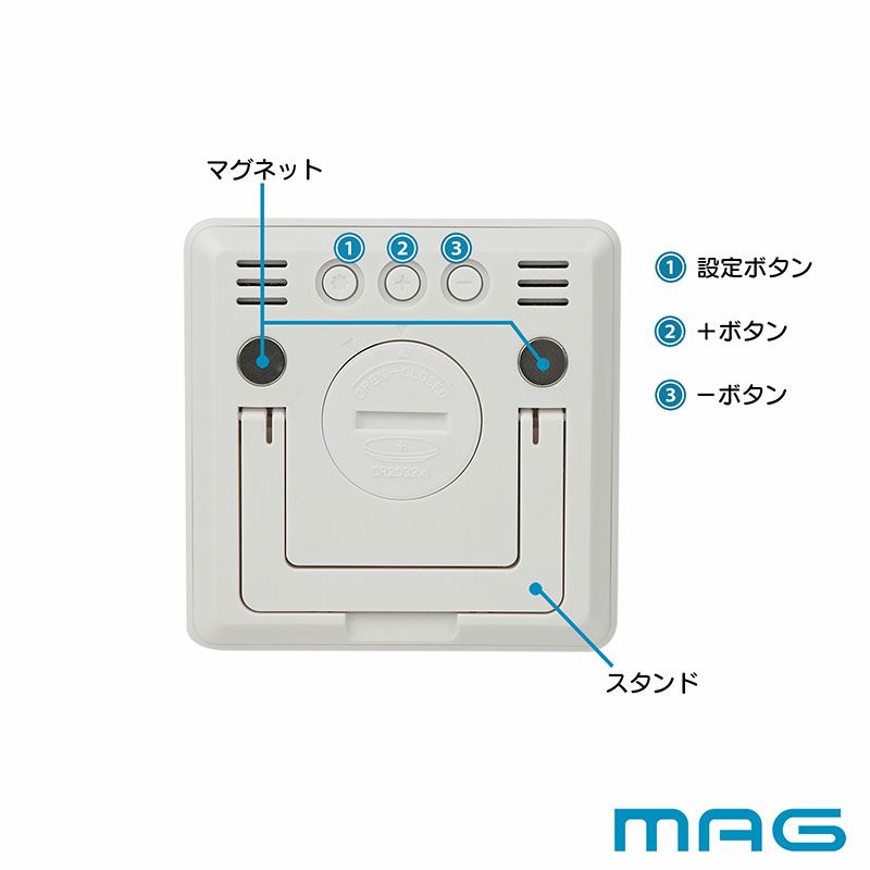 MAG(マグ) 時計付デジタル温度湿度計 ニコピタ TH-112