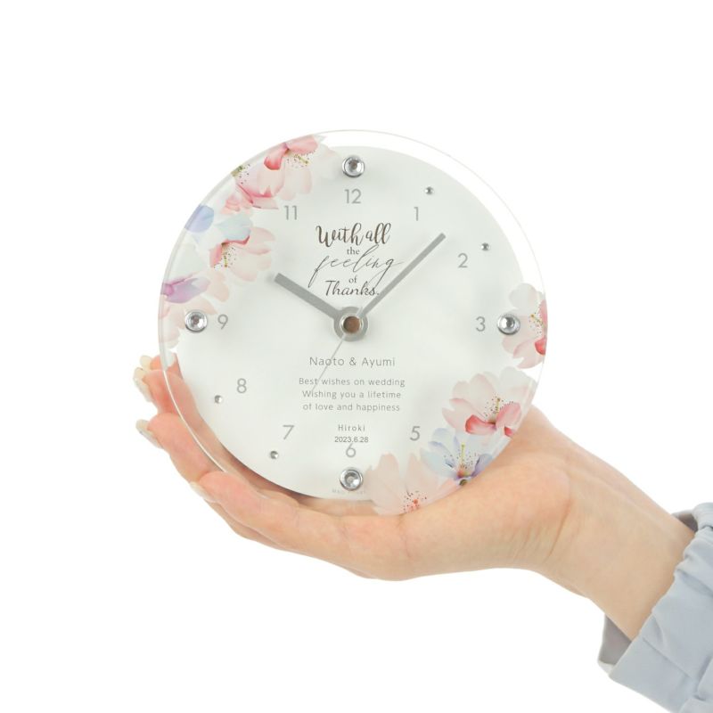MAG名入れ時計 置時計 「フラワー」 T-789-CO_101