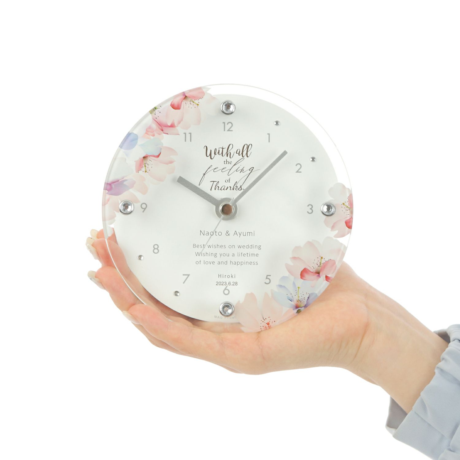 MAG名入れ時計 置時計 「フラワー」 T-789-CO_101