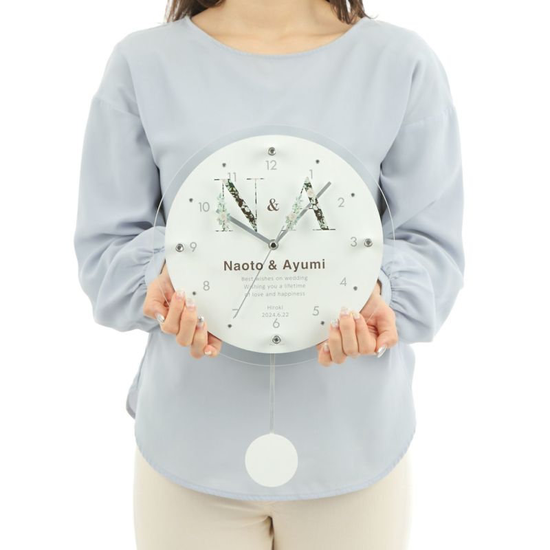  MAG名入れ時計 電波振り子時計 「イニシャル」 W-797-CO_104