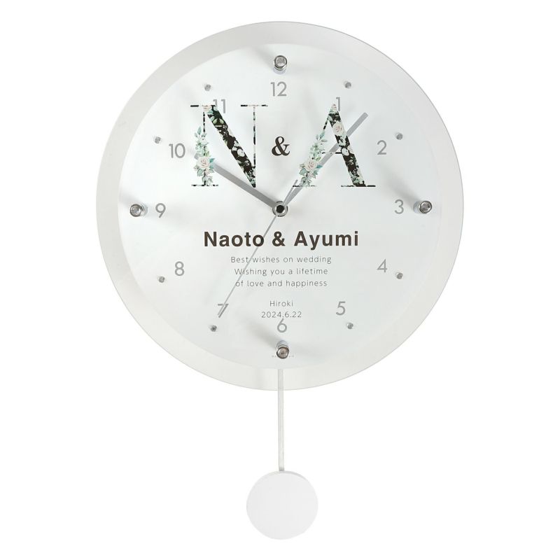  MAG名入れ時計 電波振り子時計 「イニシャル」 W-797-CO_104