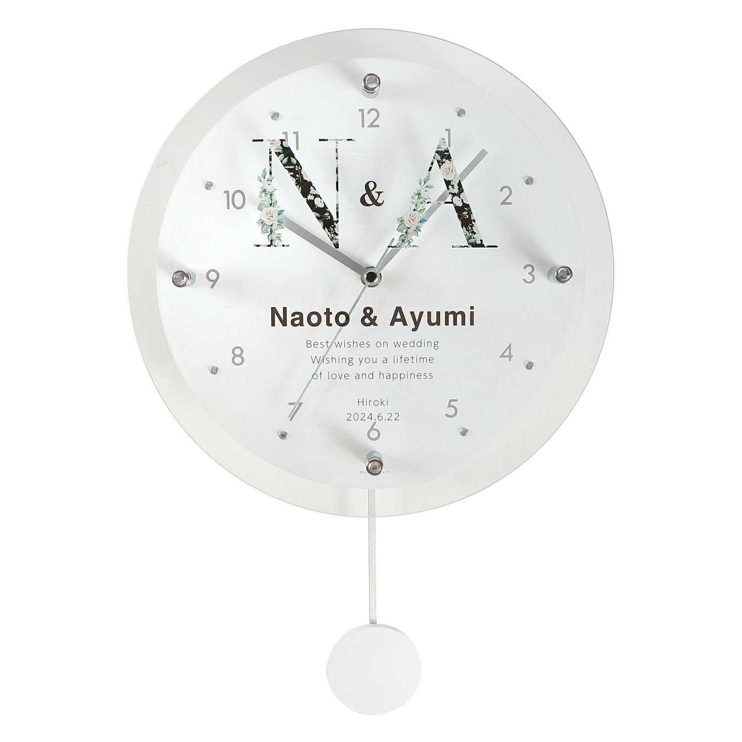  MAG名入れ時計 電波振り子時計 「イニシャル」 W-797-CO_104