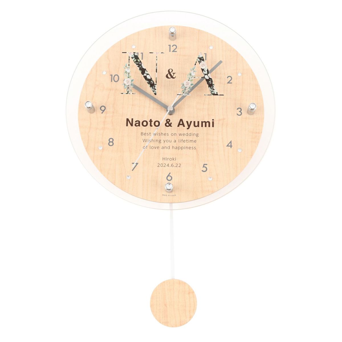  MAG名入れ時計 電波振り子時計 「イニシャル」 W-797-CO_104