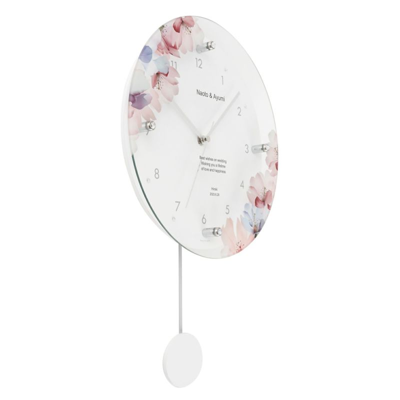 MAG名入れ時計 電波振り子時計 「フラワー」 W-797-CO_101