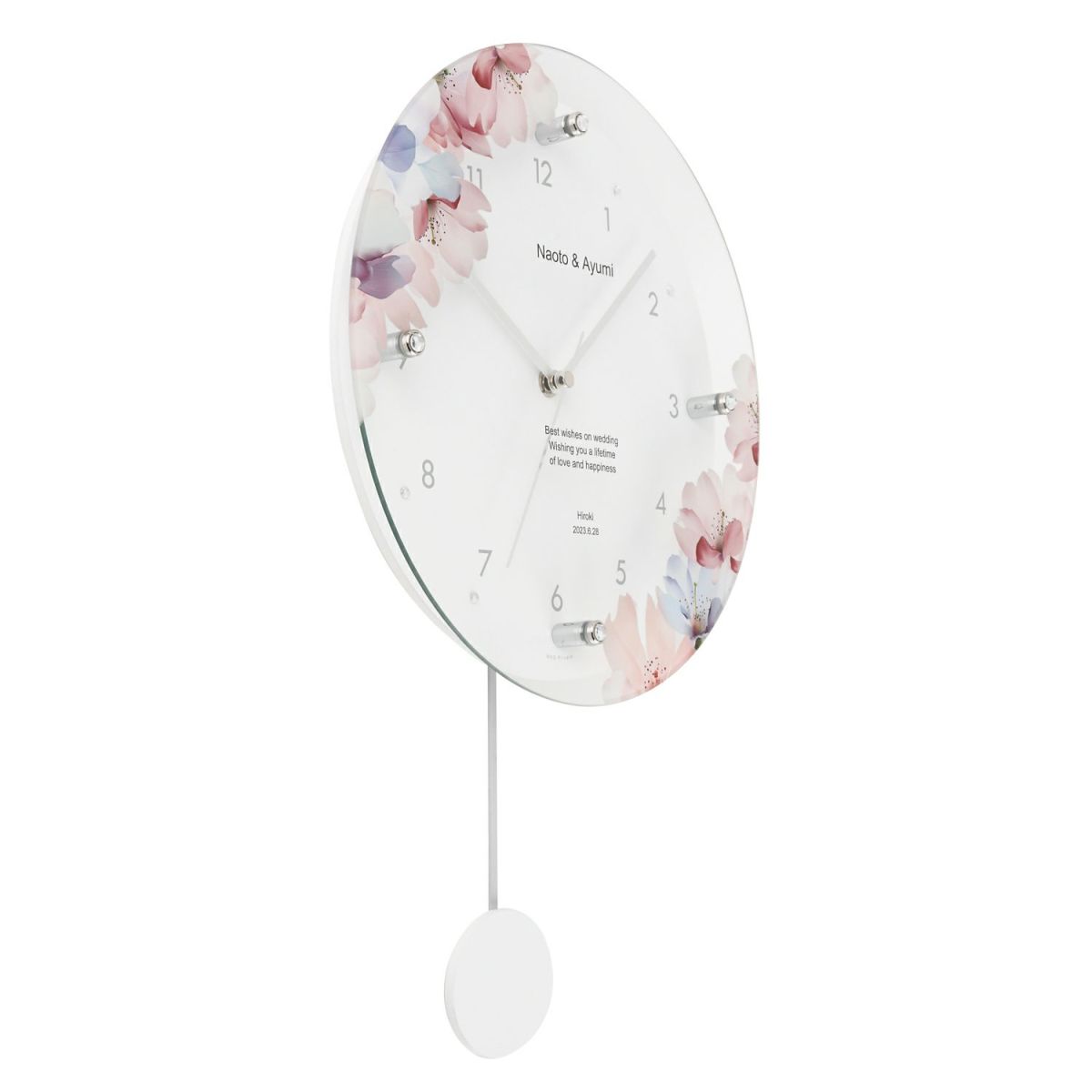 MAG名入れ時計 電波振り子時計 「フラワー」 W-797-CO_101