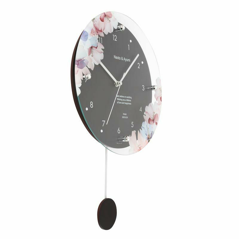 MAG名入れ時計 電波振り子時計 「フラワー」 W-797-CO_101