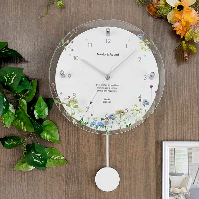 MAG名入れ時計 電波振り子時計 「ブーケ」 W-797-CO_116