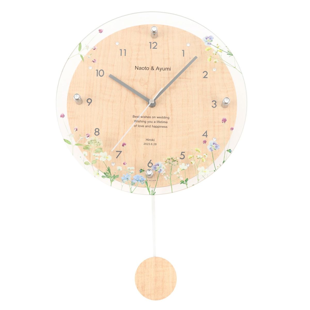 MAG名入れ時計 電波振り子時計 「ブーケ」 W-797-CO_116