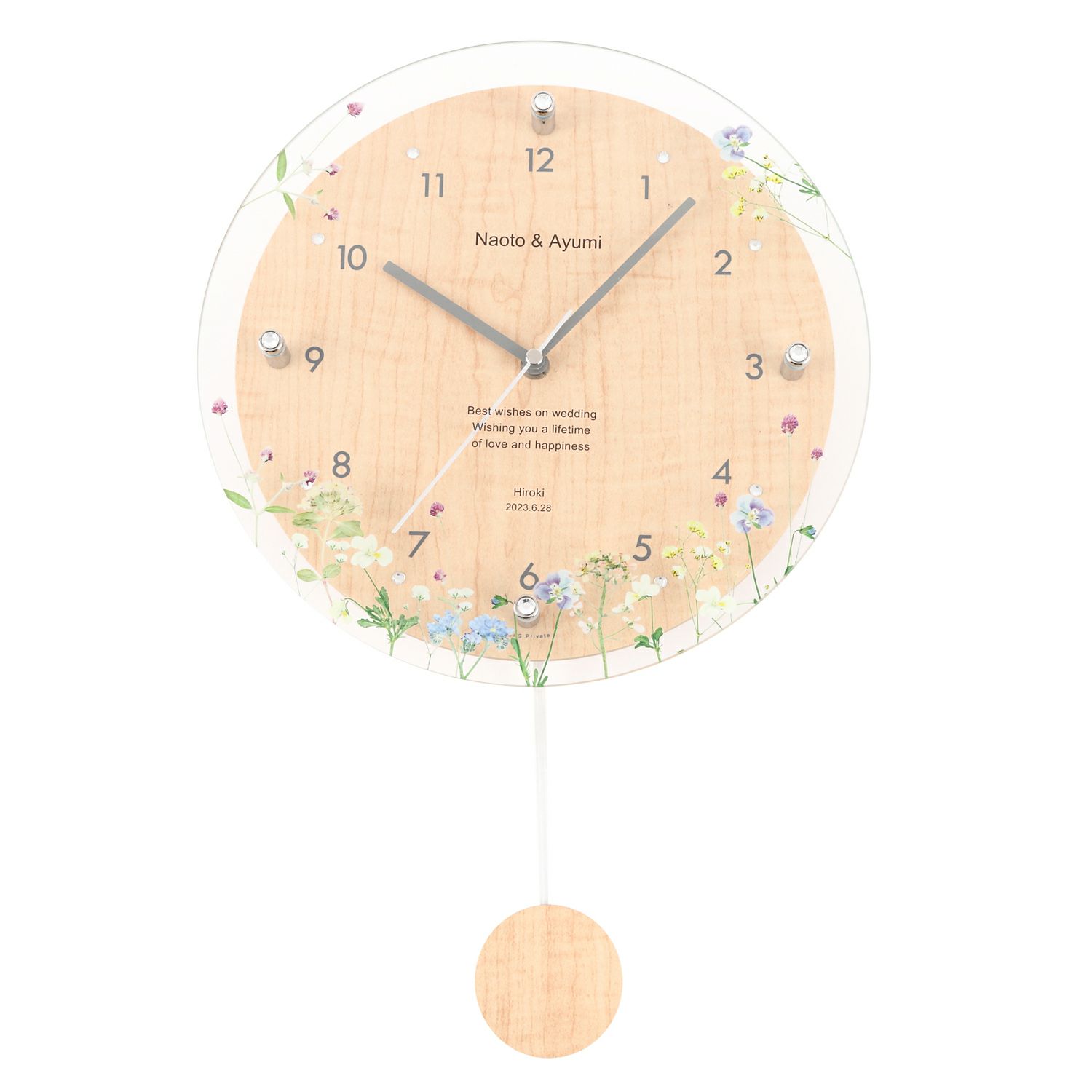 MAG名入れ時計 電波振り子時計 「ブーケ」 W-797-CO_116