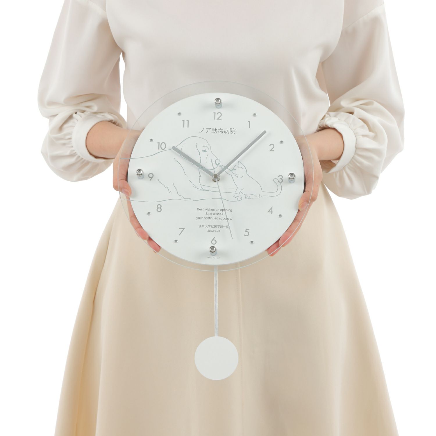 MAG名入れ時計 電波振り子時計 「ペット」 W-797-CO_115