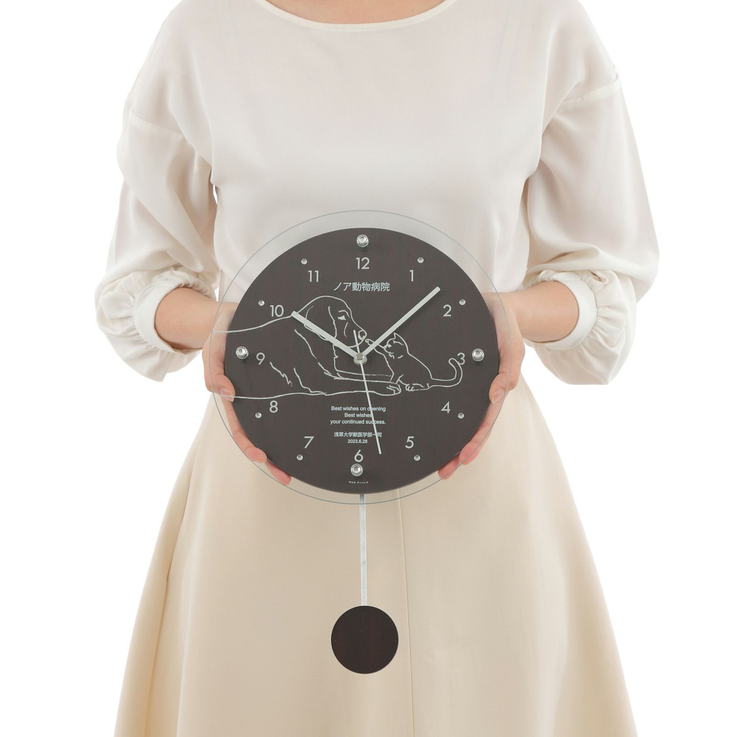 MAG名入れ時計 電波振り子時計 「ペット」 W-797-CO_115