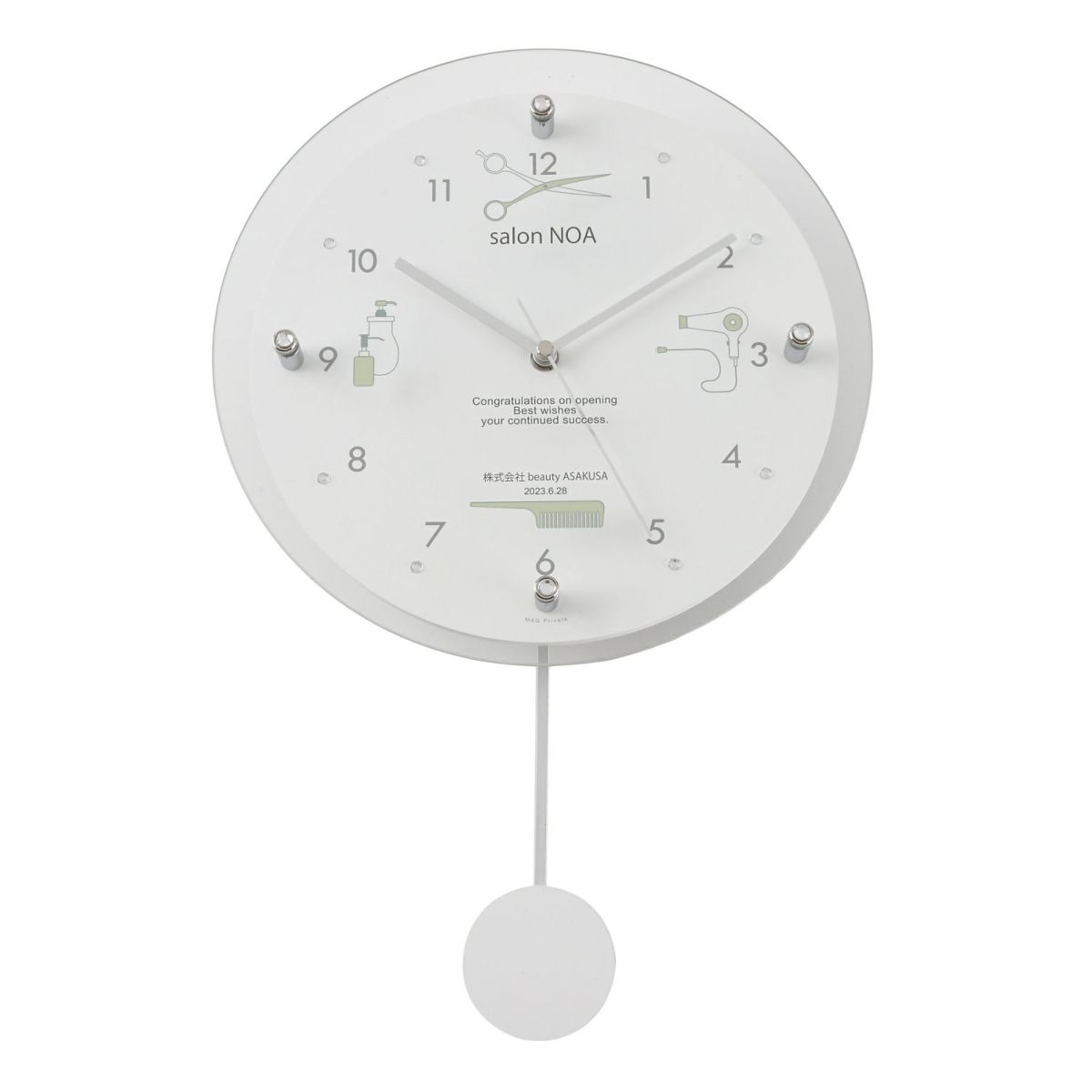  MAG名入れ時計 電波振り子時計 「ヘアサロン」 W-797-CO_105