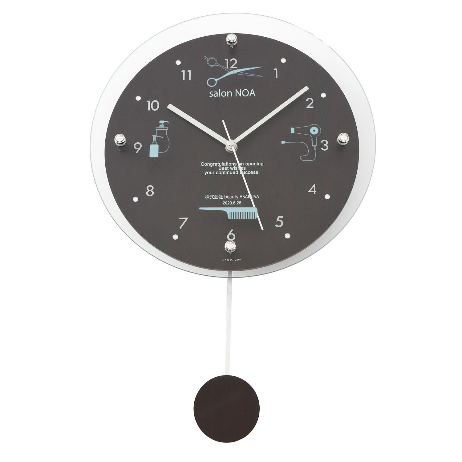  MAG名入れ時計 電波振り子時計 「ヘアサロン」 W-797-CO_105