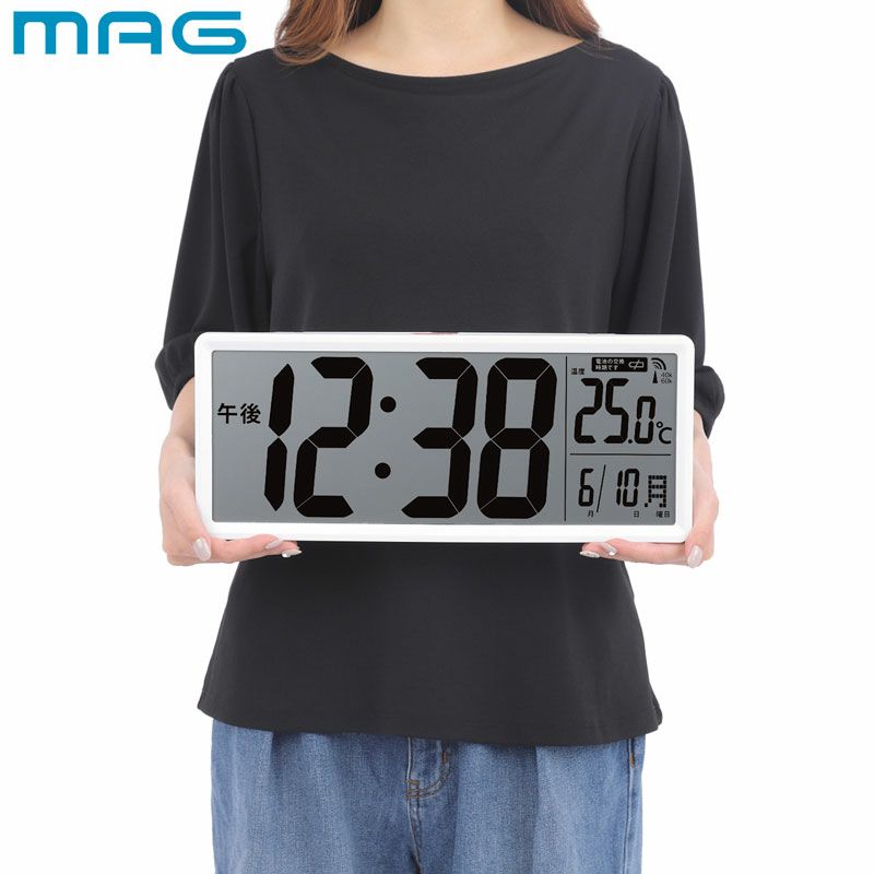 MAGデジタル電波置掛兼用時計クリアビュー W-814