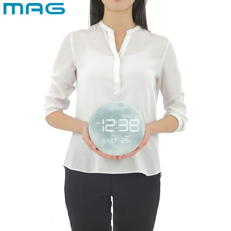 MAGデジタルLED置時計 アース/ムーン　T-791