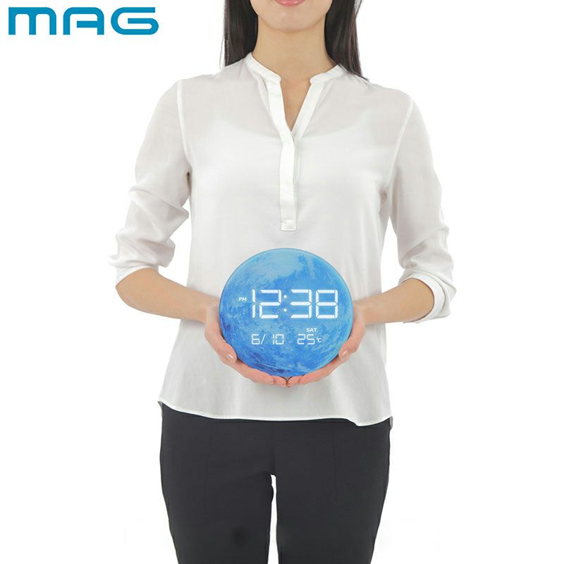 MAGデジタルLED置時計 アース/ムーン　T-791