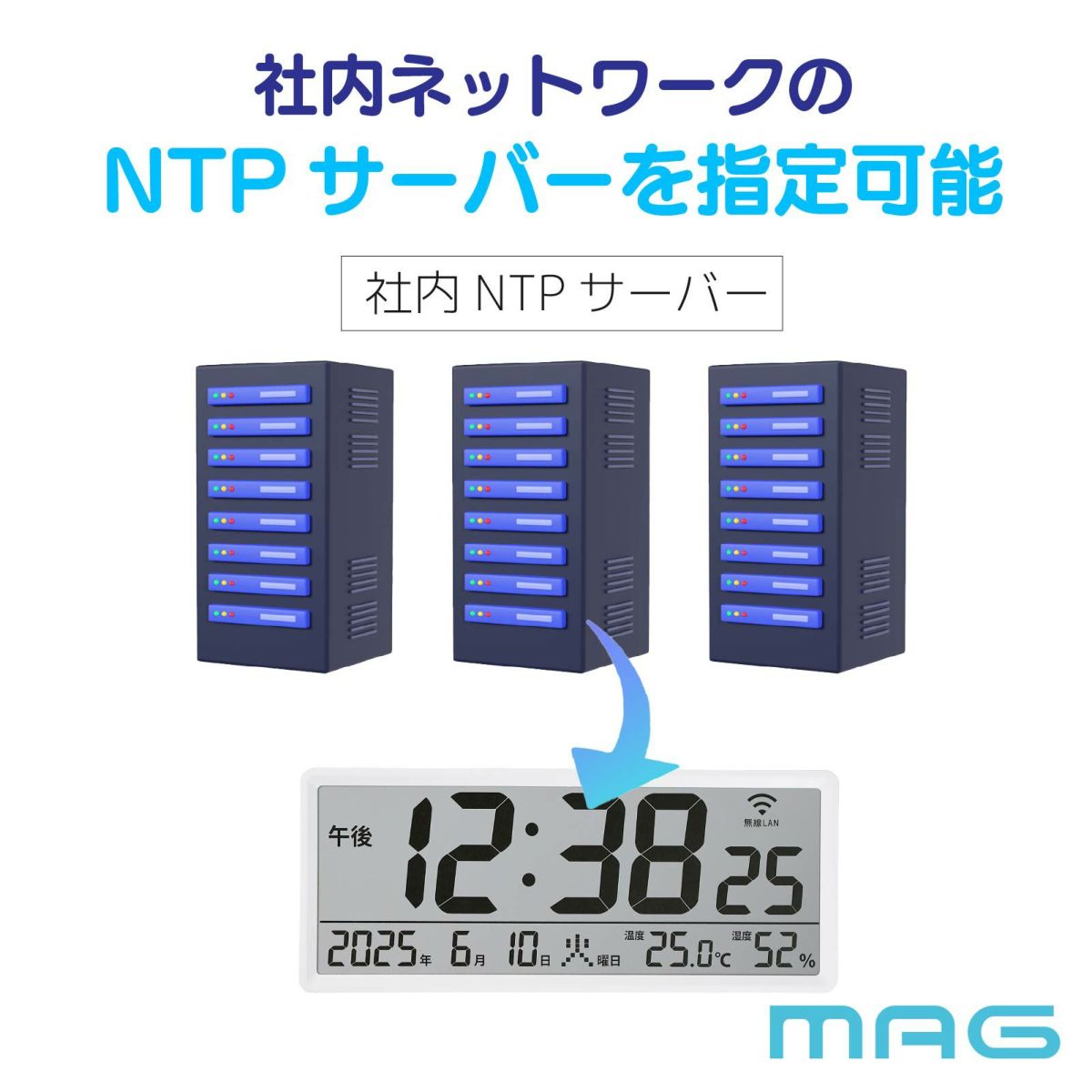 無線LAN大型時計 W821