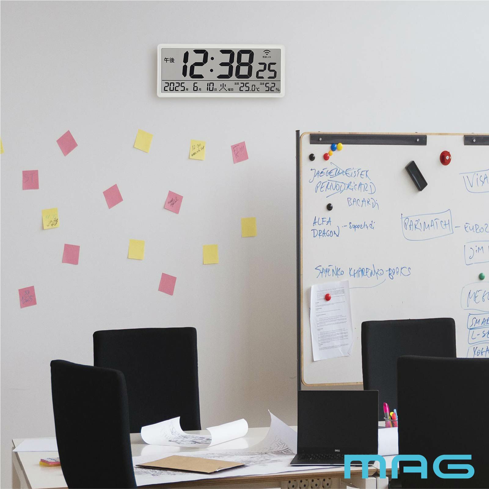 無線LAN大型時計 W821