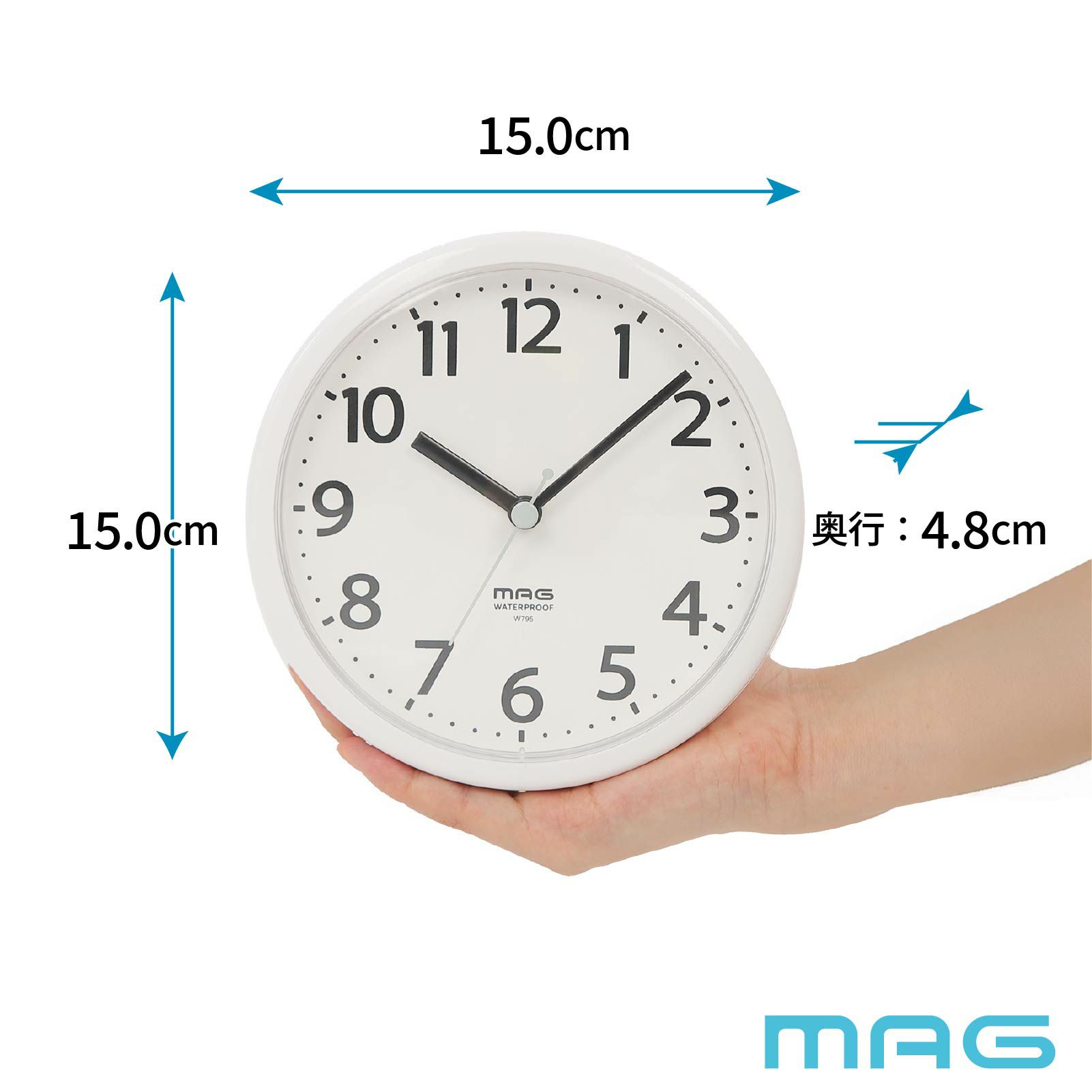 マグネット付生活防水時計 W795